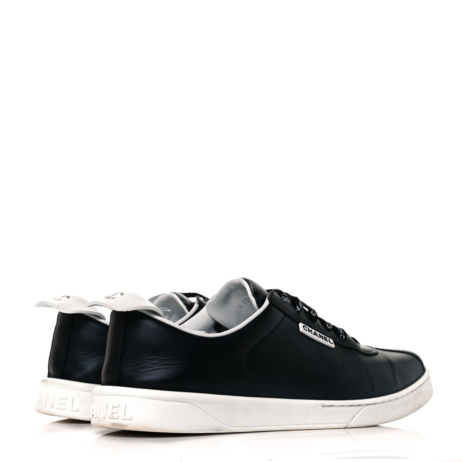 Chanel Calfskin CC Womens Sneakers 43 Black 4 of 8