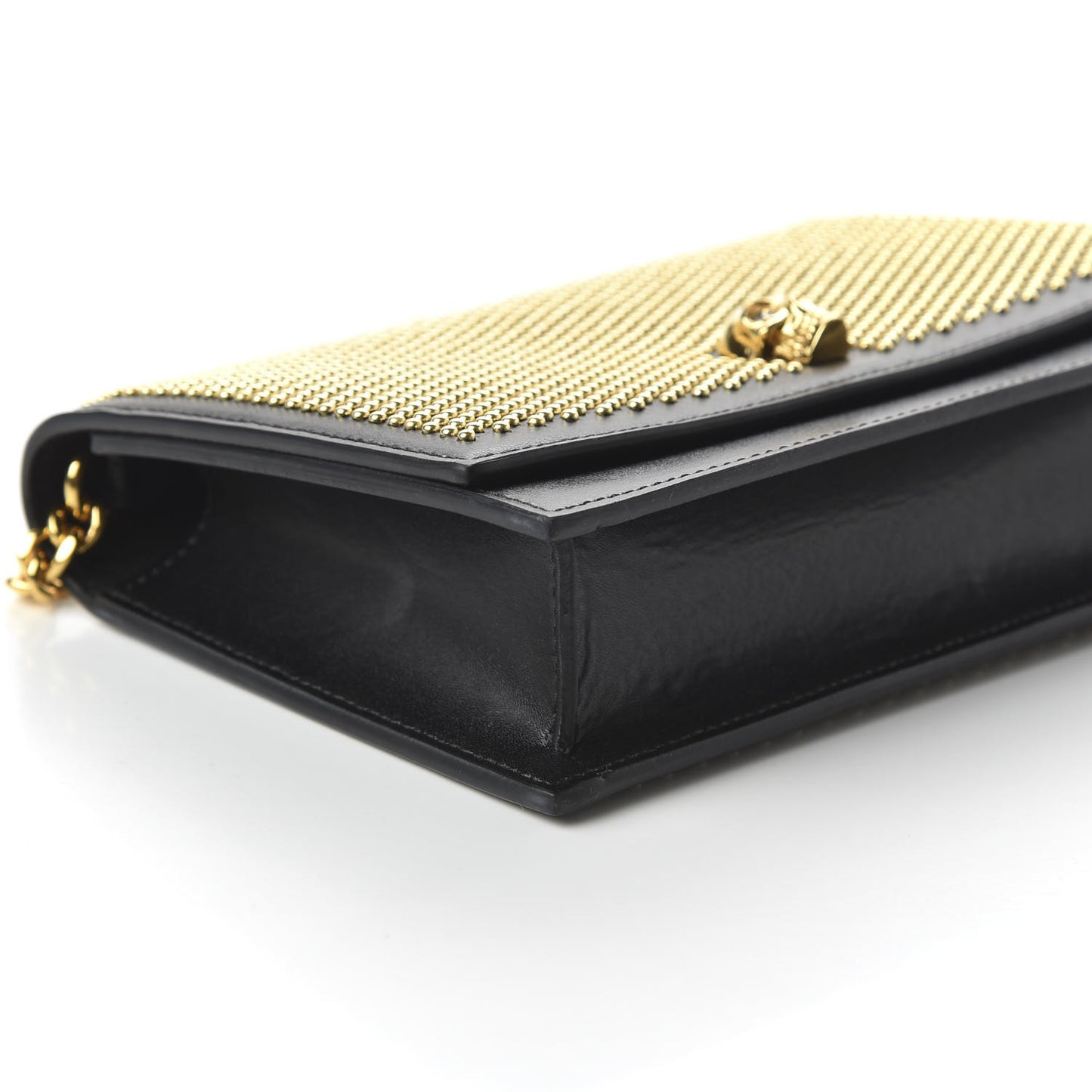 Calfskin Studded Skull Small Crossbody Bag Black