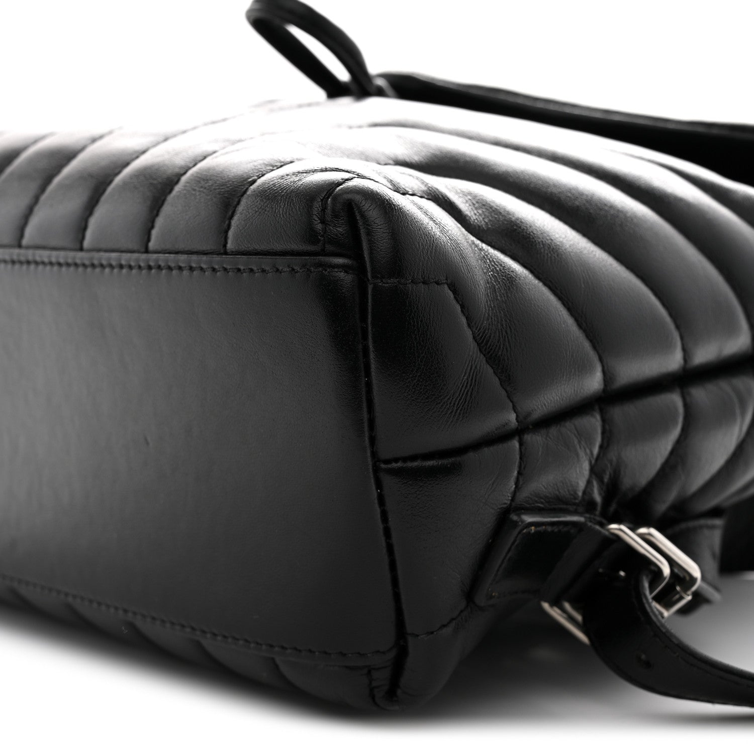 Saint Laurent Calfskin Y Quilted Monogram Small Loulou Backpack Black 10 of 12