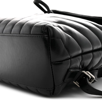 Saint Laurent Calfskin Y Quilted Monogram Small Loulou Backpack Black 10 of 12