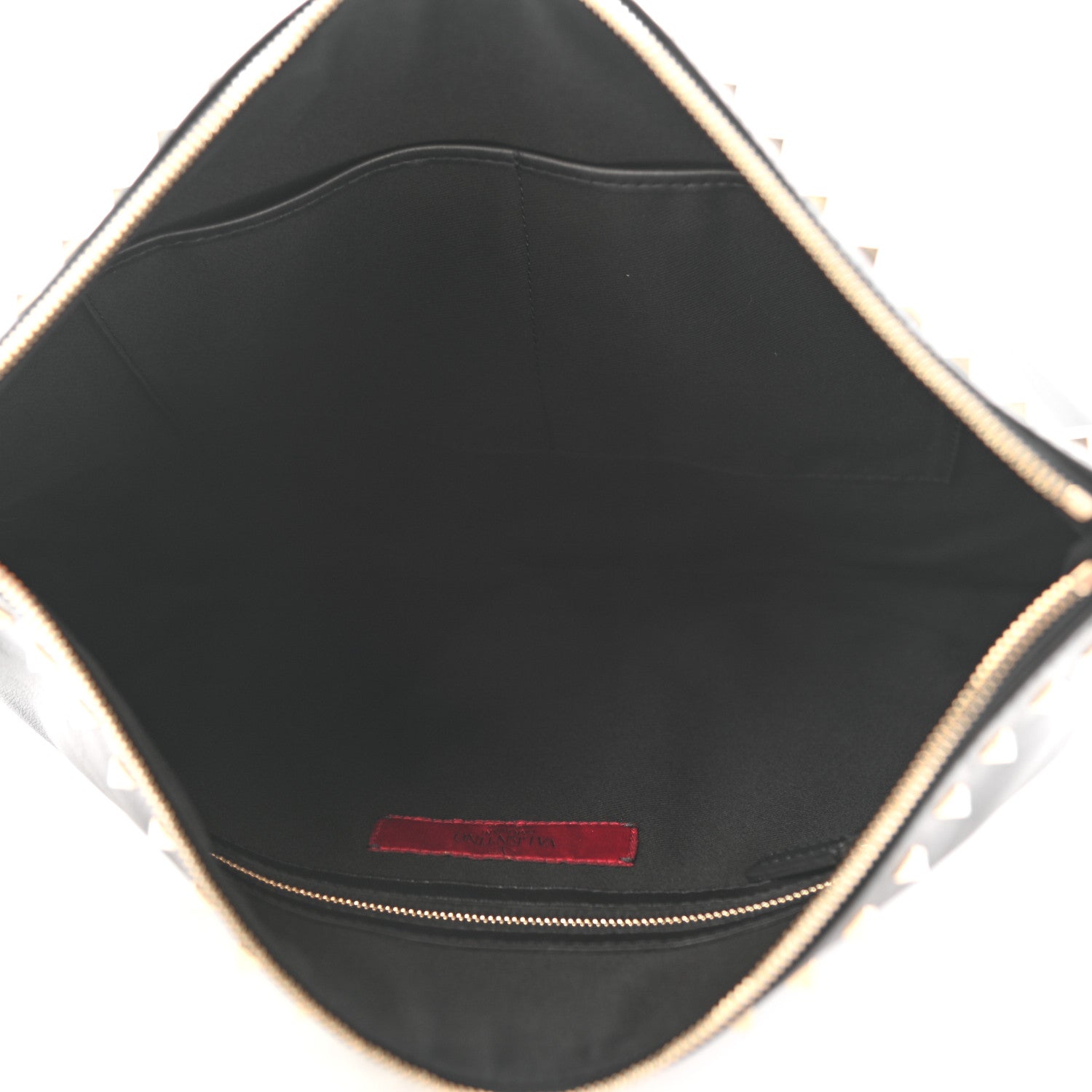 Valentino Garavani Vitello Oversized Rockstud Zip Wristlet Pouch Black 5 of 8