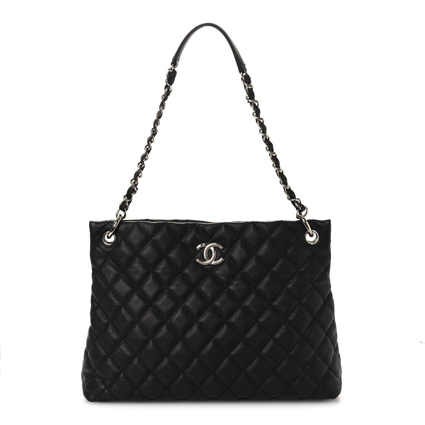 Caviar Quilted Easy Zip Tote Black