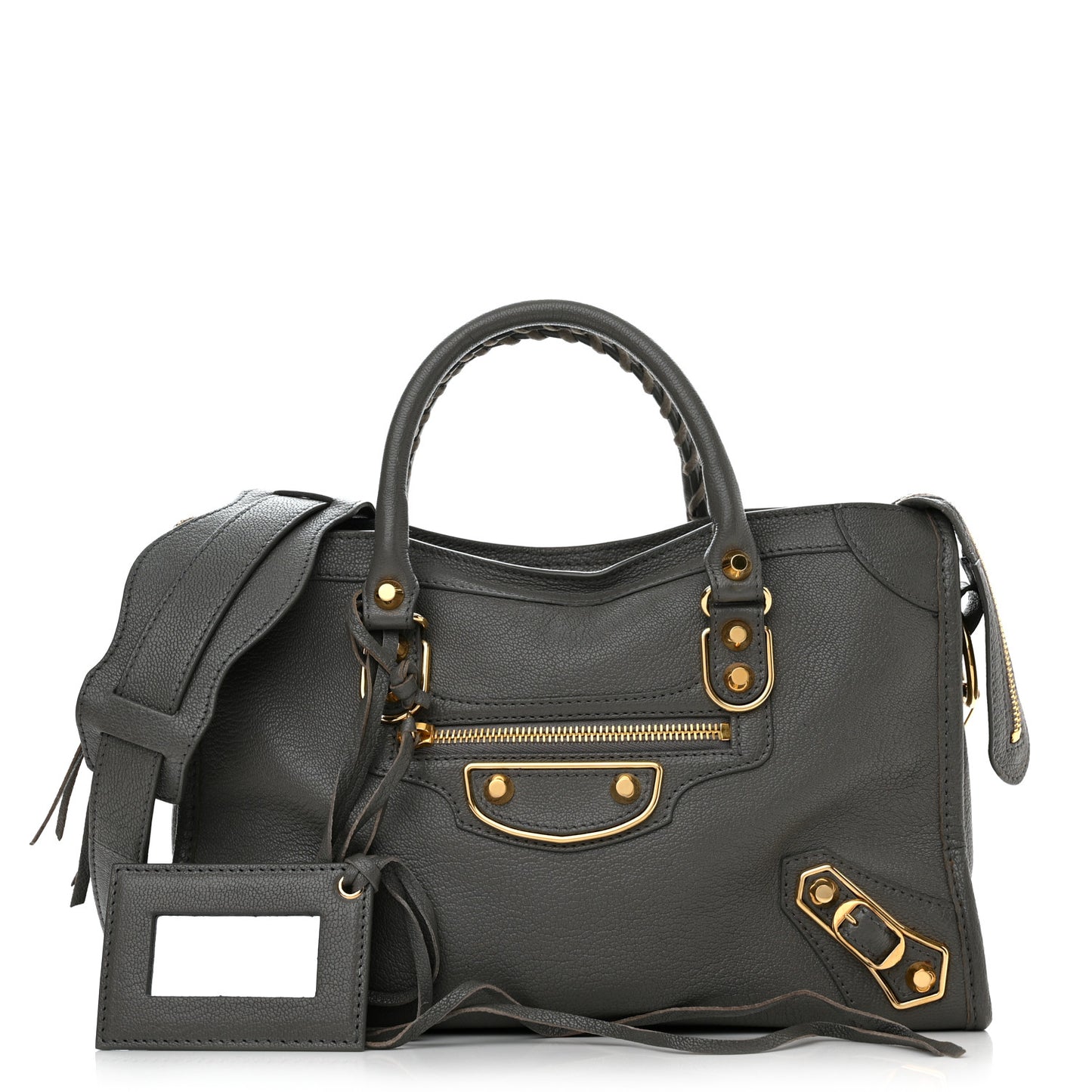Chevre Gold Metallic Edge Hardware S City Gris Acier