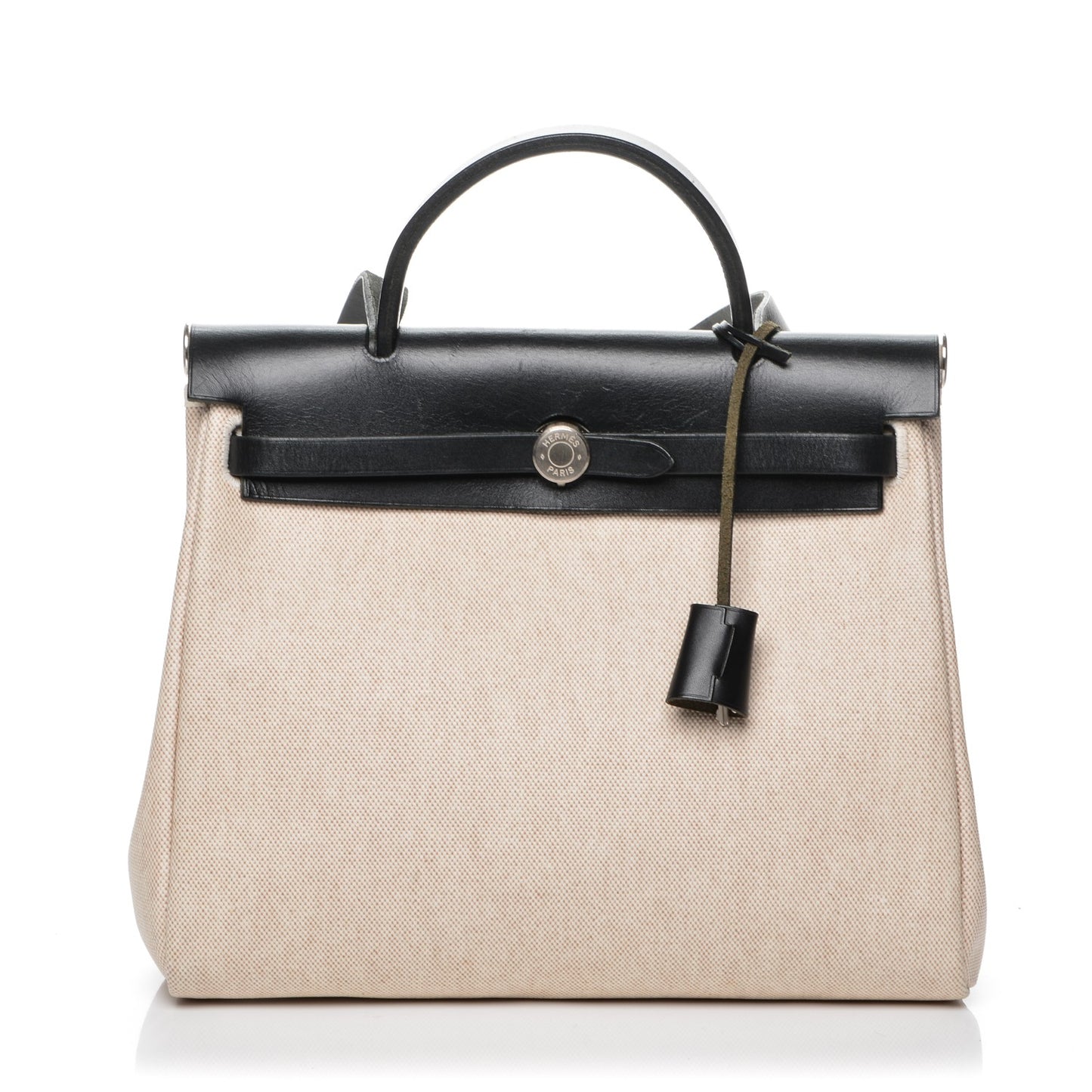 Toile Vache Calfskin Herbag 30 PM Natural Black