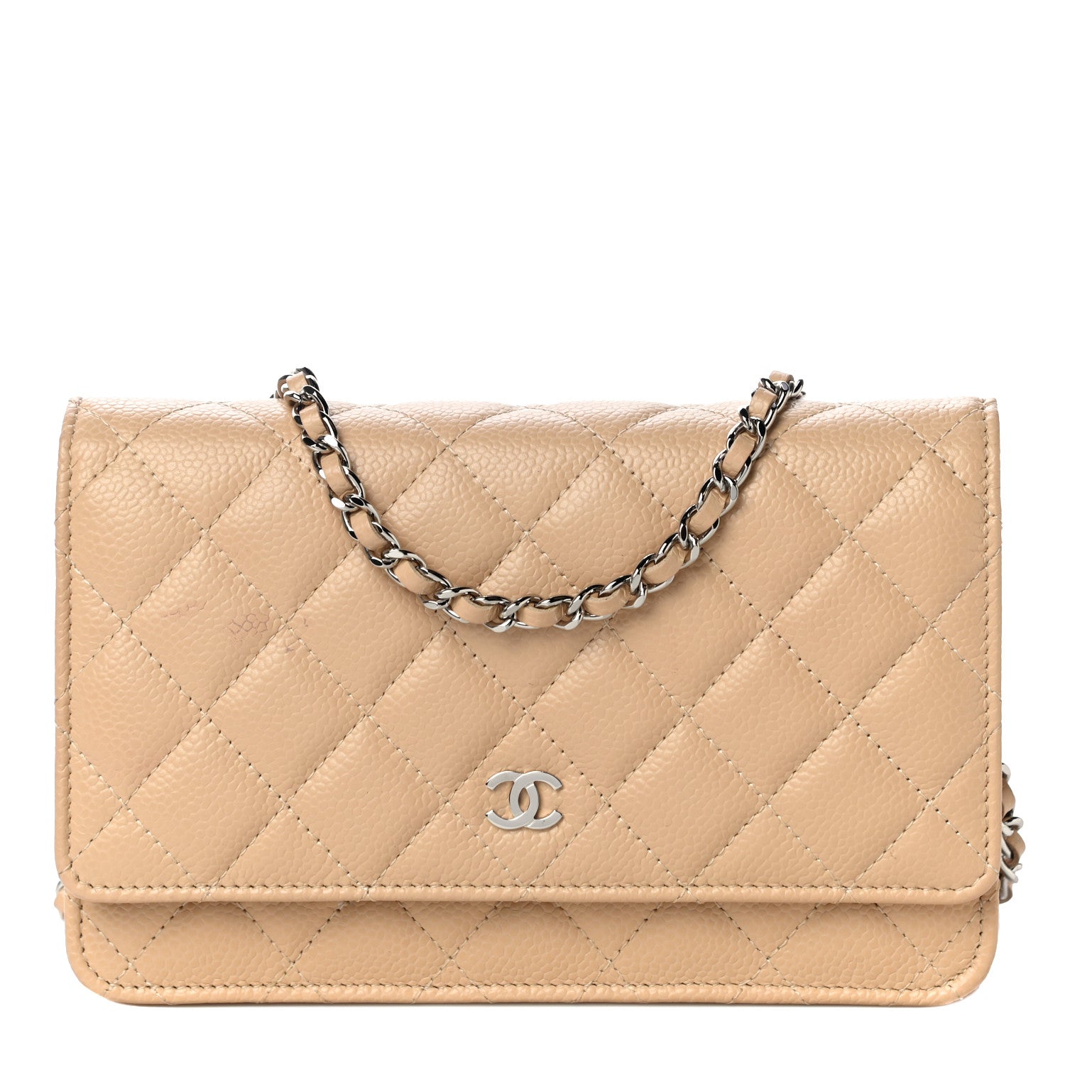 Chanel Caviar Quilted Wallet On Chain WOC Beige 1 of 14