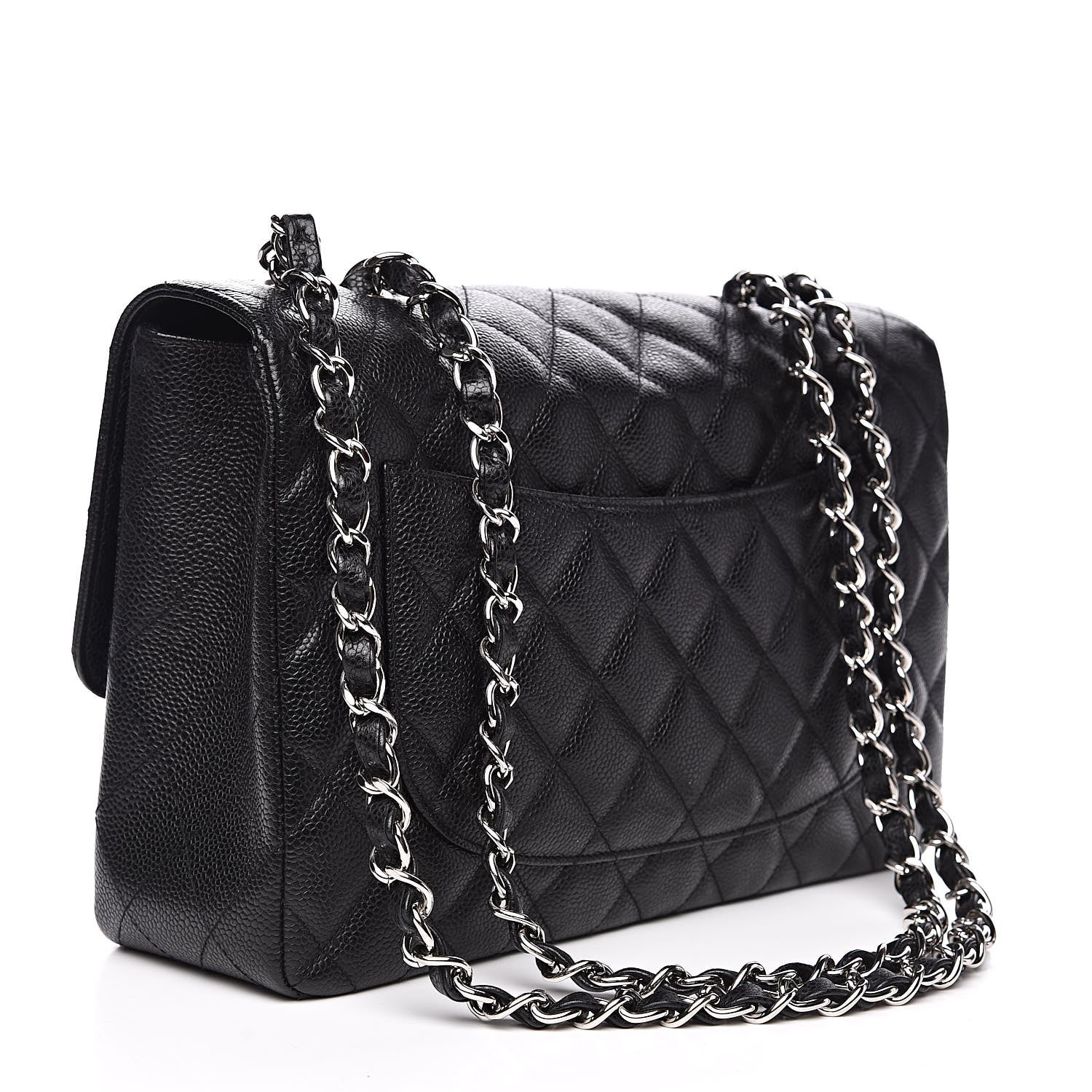 Chanel Caviar Quilted Jumbo Single Flap Black 3 of 12