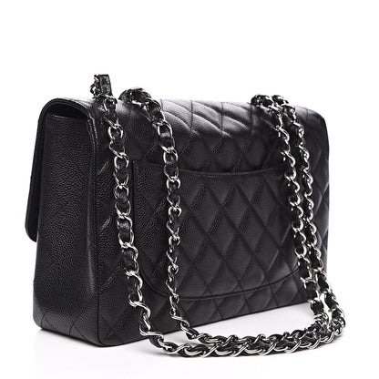 Chanel Caviar Quilted Jumbo Single Flap Black 3 of 12