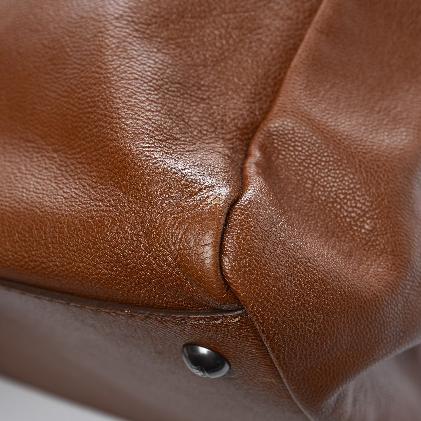 Goatskin Zucca Large Peekaboo Iconic Satchel Cuoio Tobacco Moro