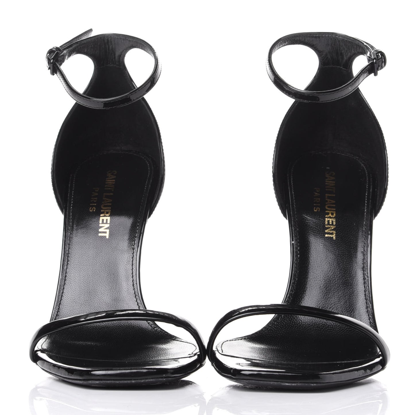 Patent Calfskin Opyum 110 Sandals 36 Black