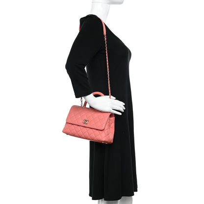 Chanel Caviar Quilted Mini Coco Handle Flap Pink 2 of 11