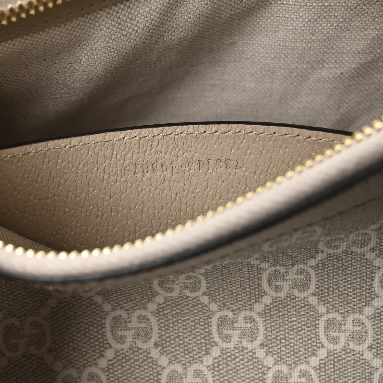 Gucci GG Supreme Monogram Textured Dollar Calfskin Small Ophidia Hobo Beige Mystic White Oatmeal 13 of 21
