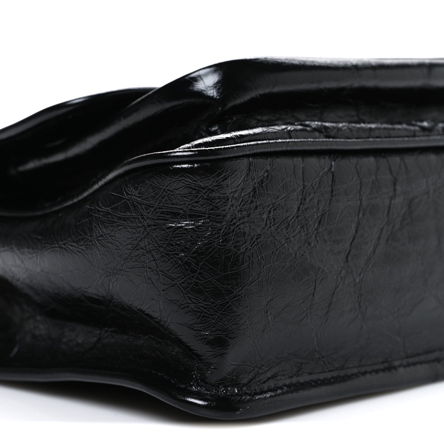 Saint Laurent Crinkled Calfskin Matelasse Monogram Baby Niki Chain Satchel Black 9 of 10