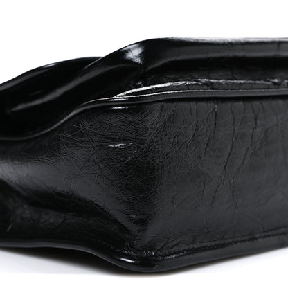 Saint Laurent Crinkled Calfskin Matelasse Monogram Baby Niki Chain Satchel Black 9 of 10