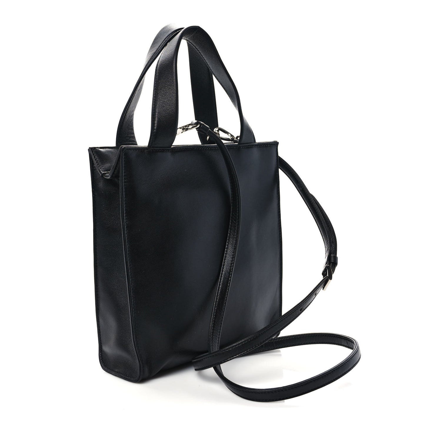 Vitello Daino Mini Pocket Tote Black