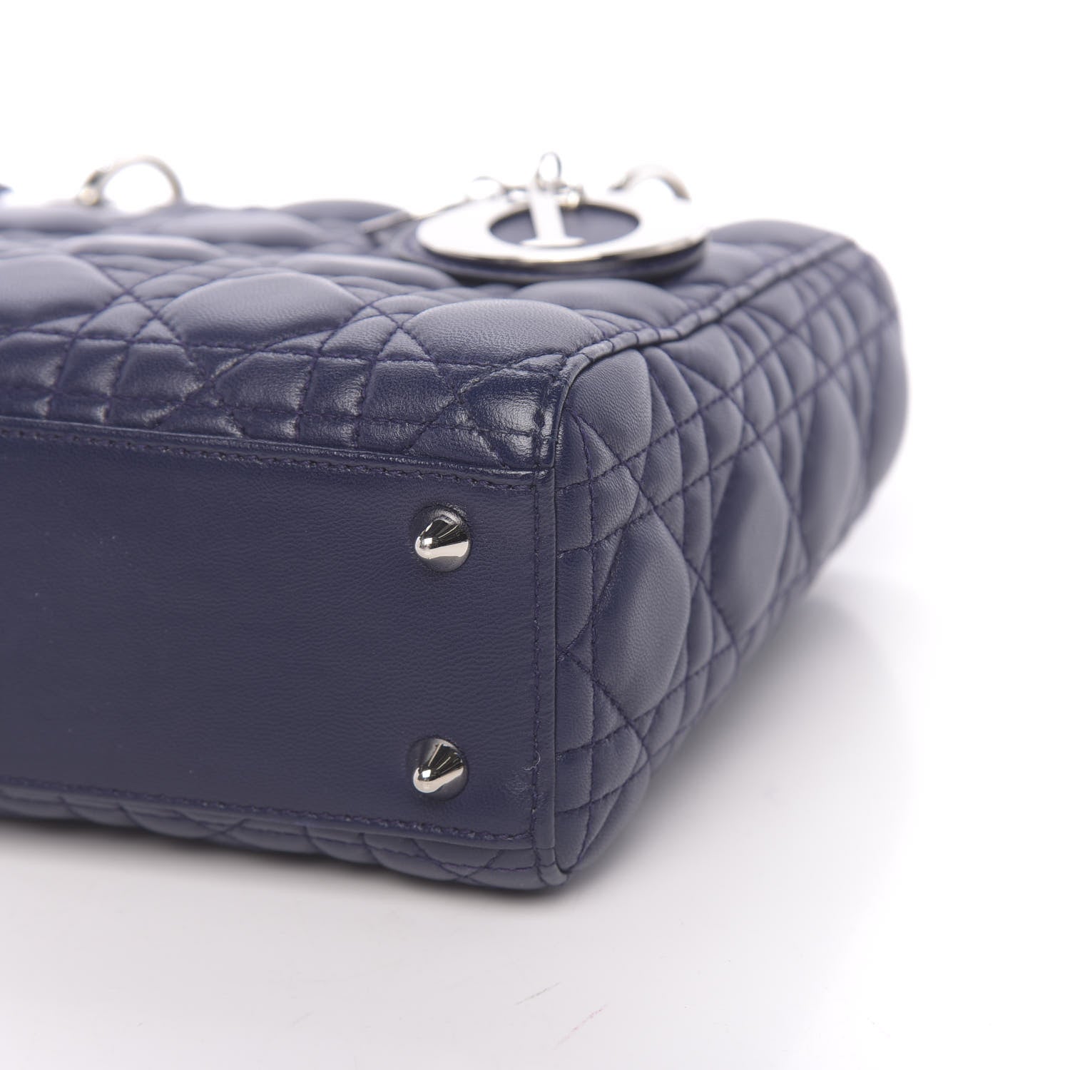 Christian Dior Lambskin Cannage Small Lucky Badges My Lady Dior Navy 8 of 9