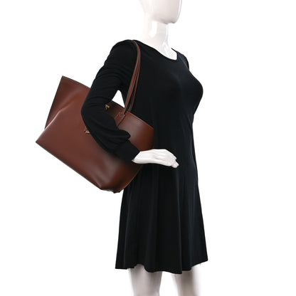 Burberry Calfskin Monogram Motif TB Medium Soft Tote Brown 2 of 9