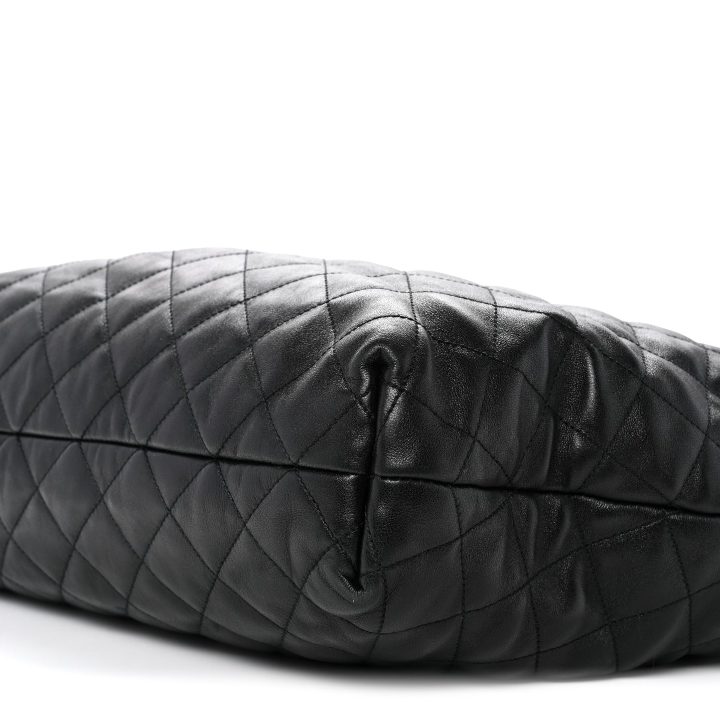 Lambskin Quilted Maxi Icare Shopping Tote Black