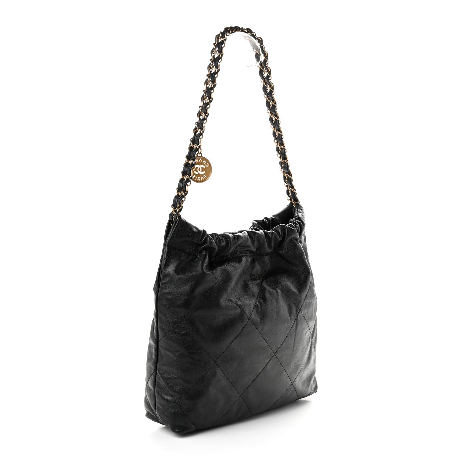 Chanel Shiny Calfskin Quilted Small Chanel 22 Black 4 of 11