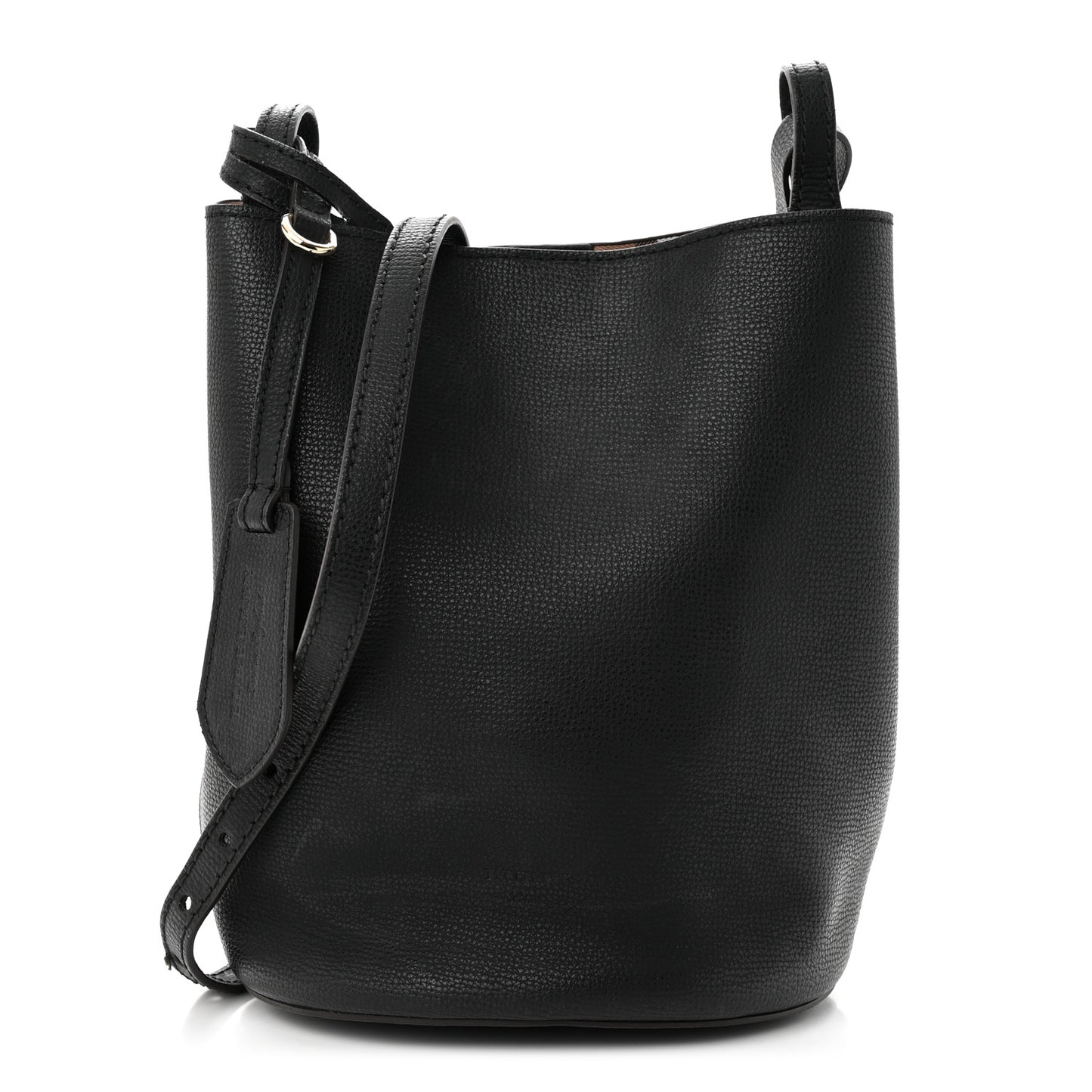 London Grainy Calfskin Small Lorne Bucket Crossbody Black