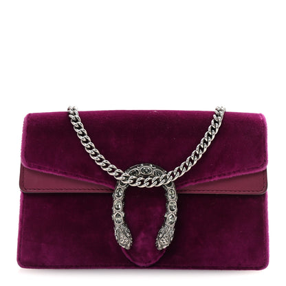 Gucci Velvet Super Mini Dionysus Shoulder Bag Fuchsia Violet Cyclamen 1 of 9