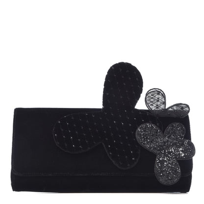 Christian Louboutin Velvet Strass Alice Clutch Black 2 of 7