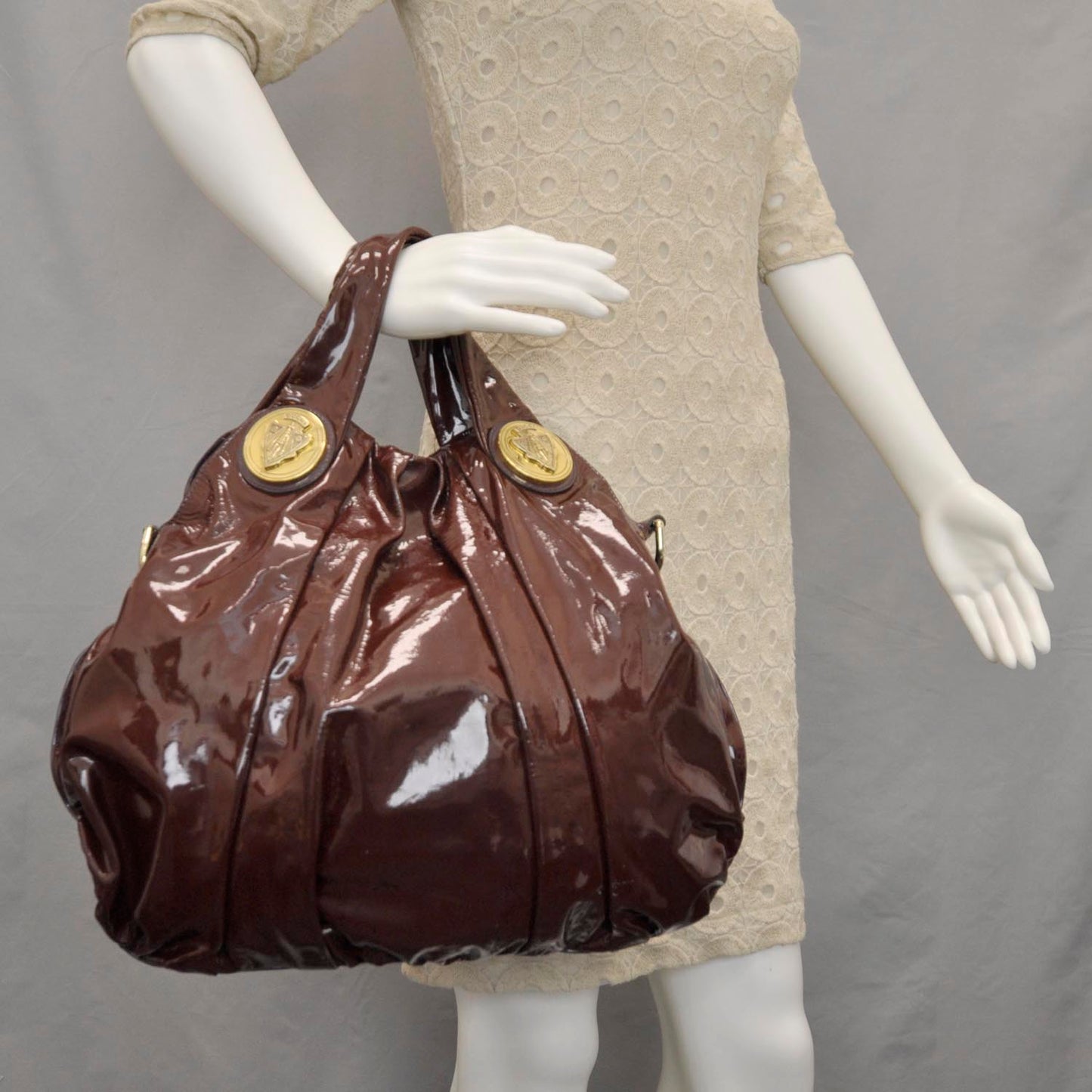 Patent Leather Large Hysteria Burgundy
