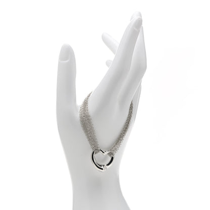 Tiffany Sterling Silver Elsa Peretti Open Heart Mesh Bracelet 2 of 4