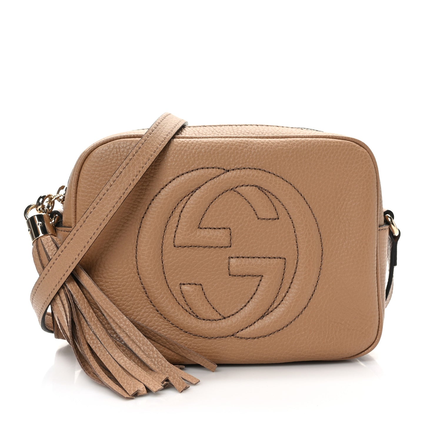 Pebbled Calfskin Small Soho Disco Bag Camelia