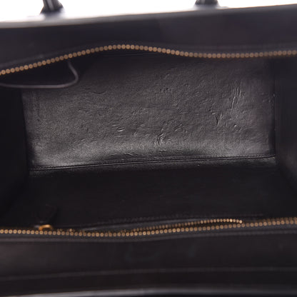 Celine Shrunken Lambskin Micro Bi-Color Luggage Black White 5 of 13