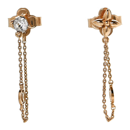 Louis Vuitton Metal Crystal Petit Louis Earrings Gold 1 of 5