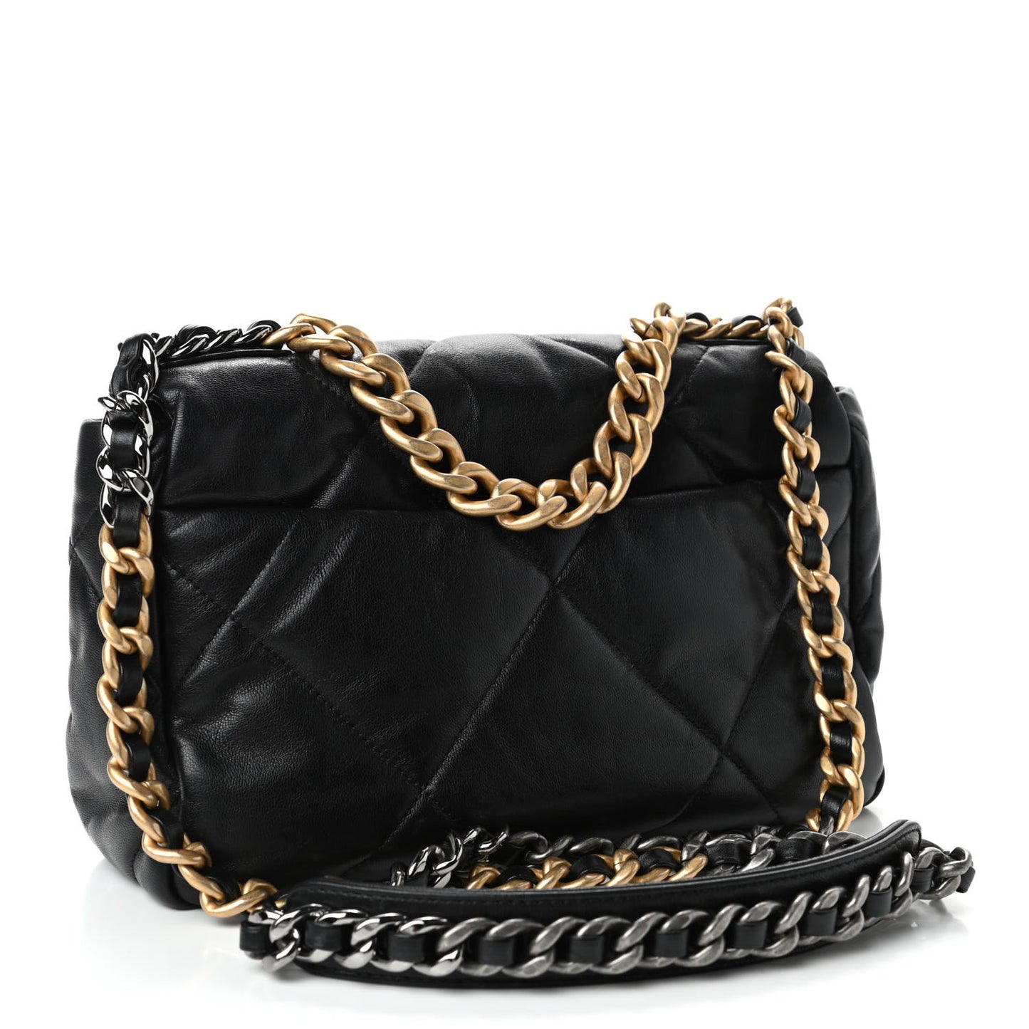 Goatskin Quilted Medium Chanel 19 Flap Black