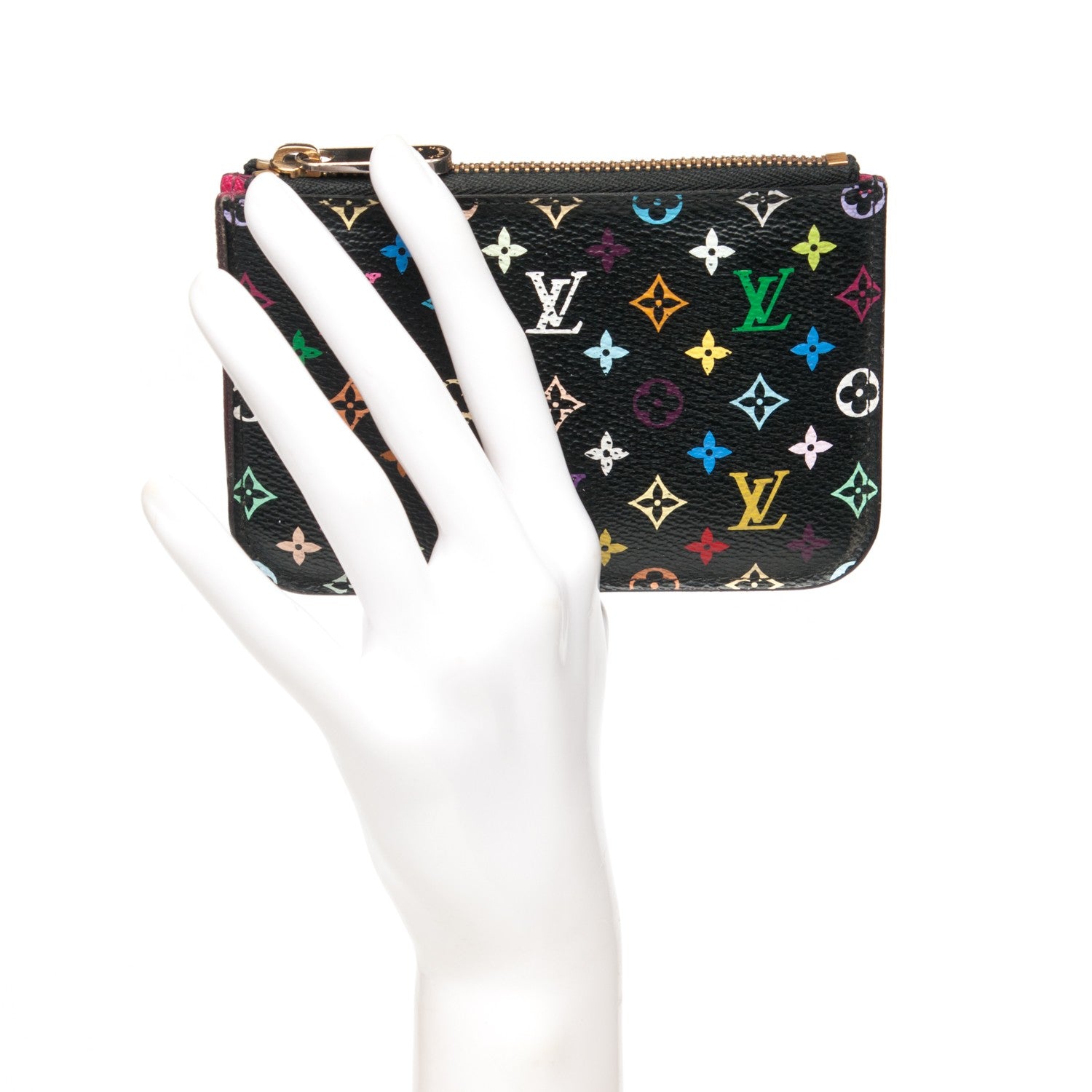 Louis Vuitton Monogram Multicolor Key Pouch Black Grenade 2 of 6