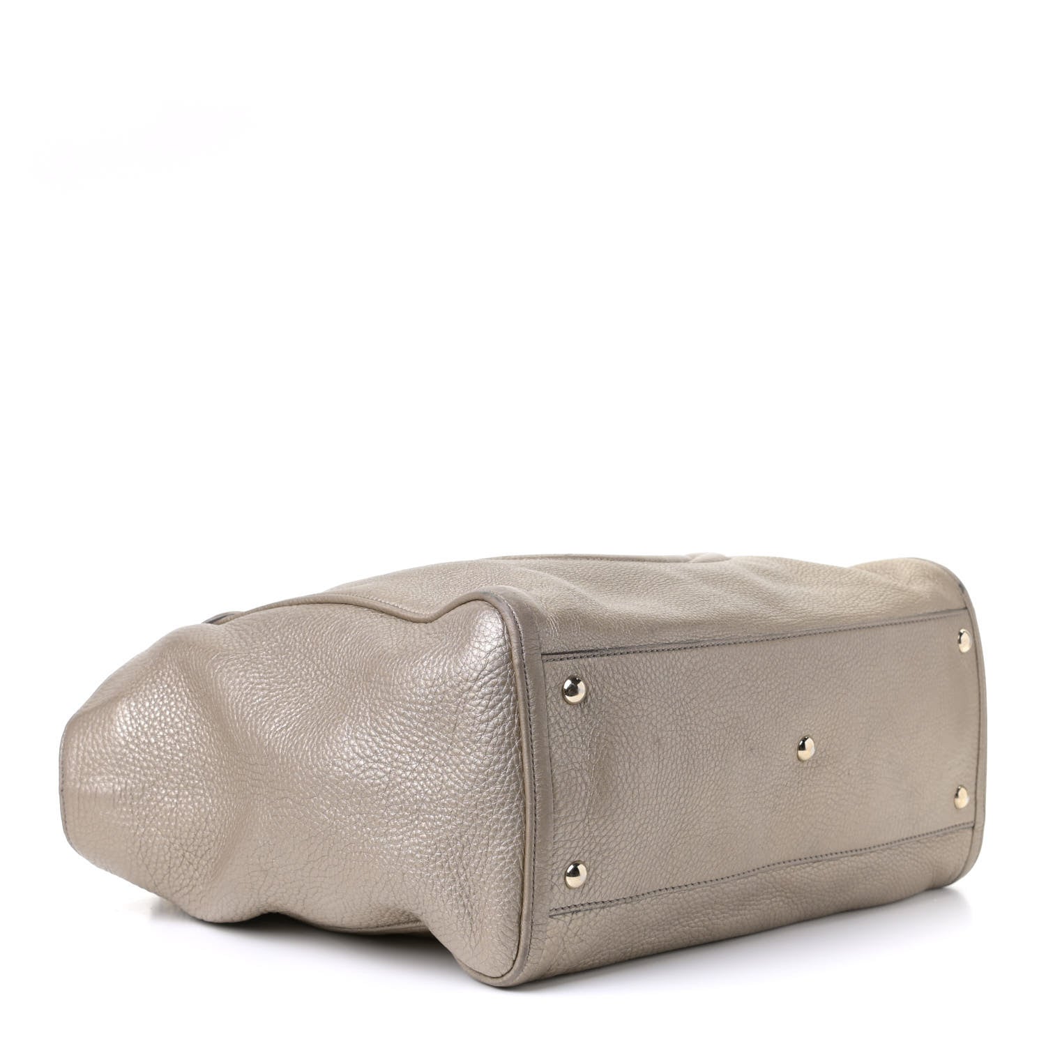Gucci Metallic Pebbled Calfskin Medium Soho Shoulder Bag Golden Beige 4 of 7