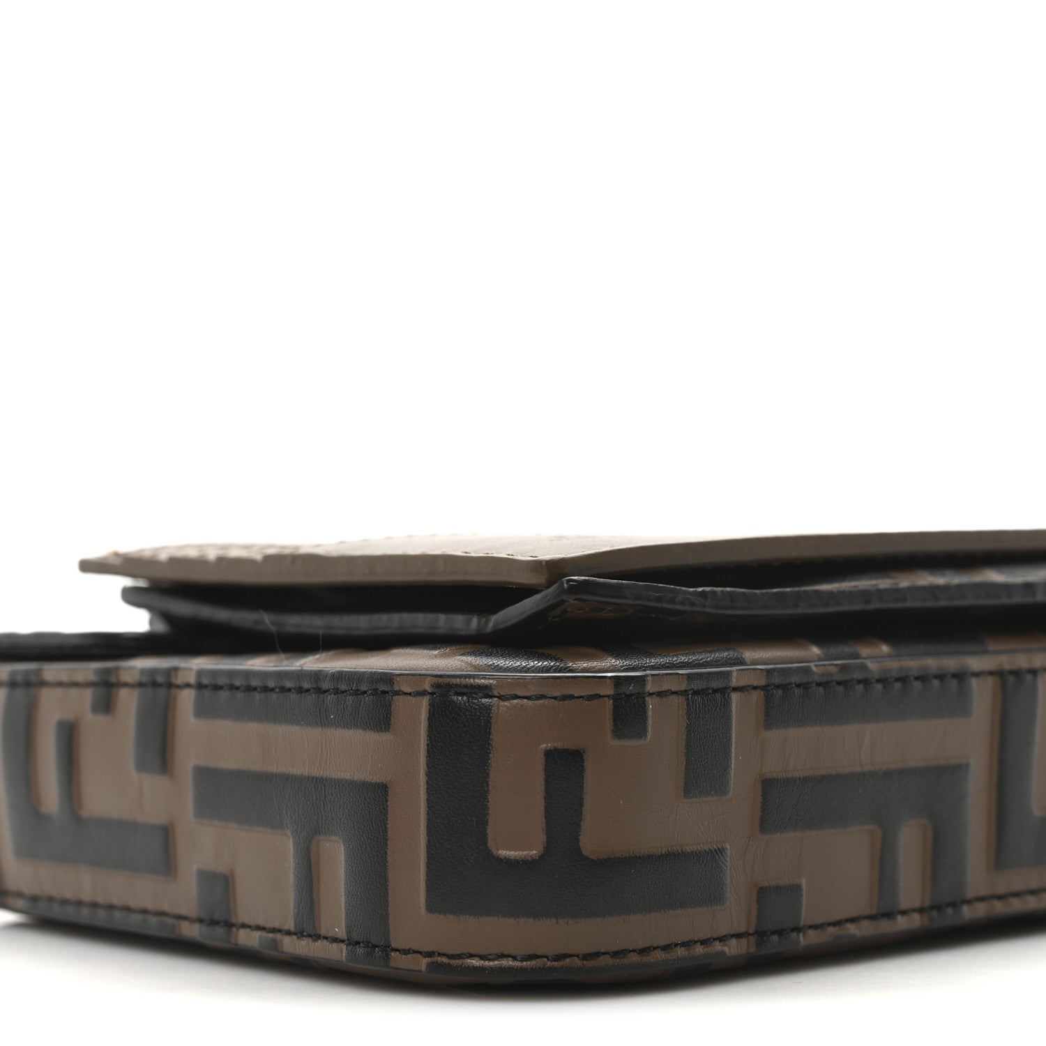 Fendi Vitello Soft F is Fendi Bi-Color FF 1974 Embossed Envelope Wallet On Chain with Pouches Maya Black 11 of 12