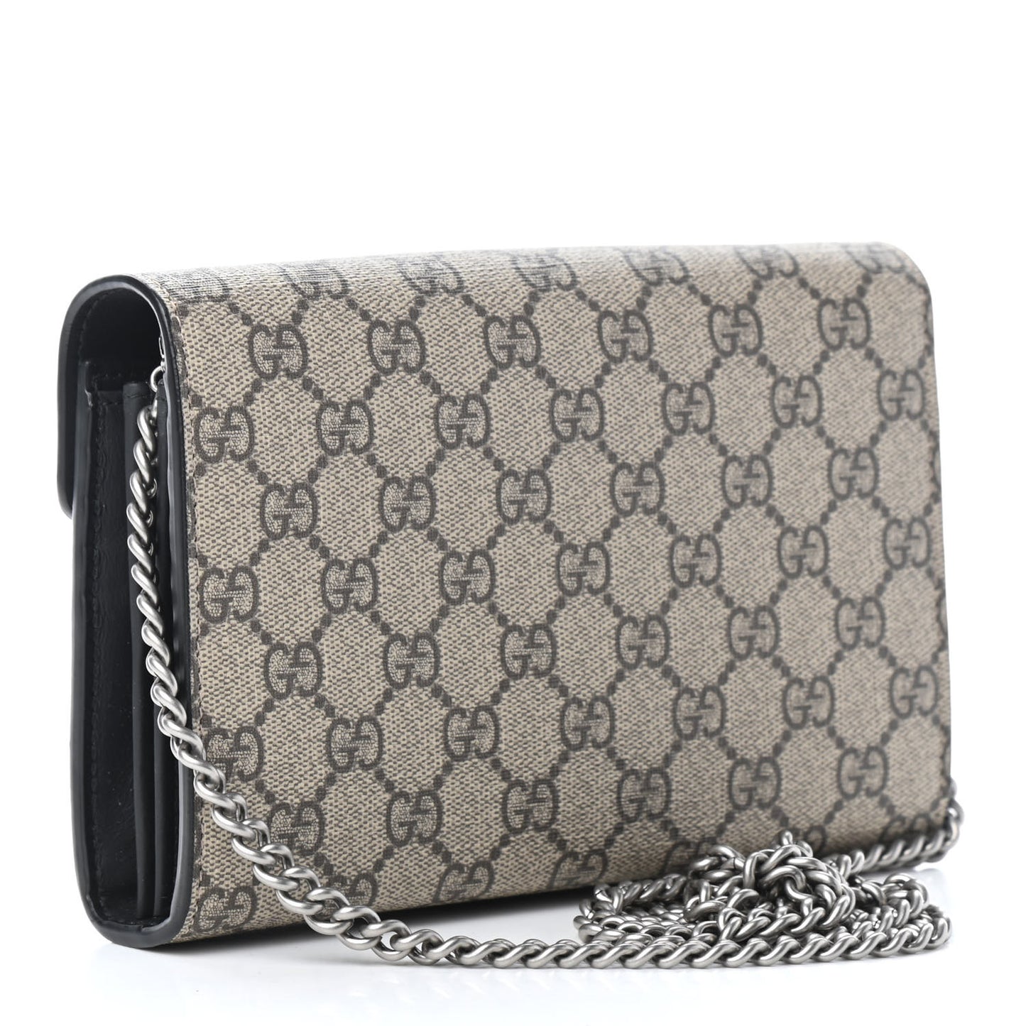 GG Supreme Monogram Mini Dionysus Chain Wallet Beige Black