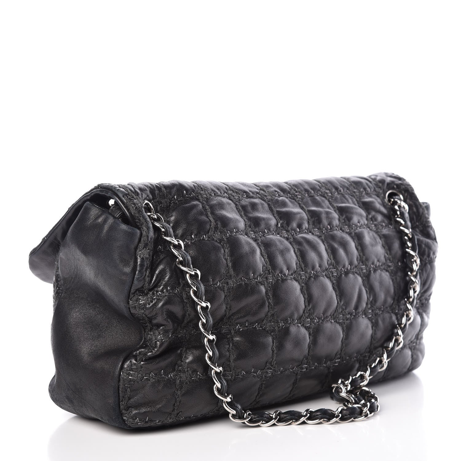 Chanel Lambskin Tweed Double Stitch Flap Black 3 of 21