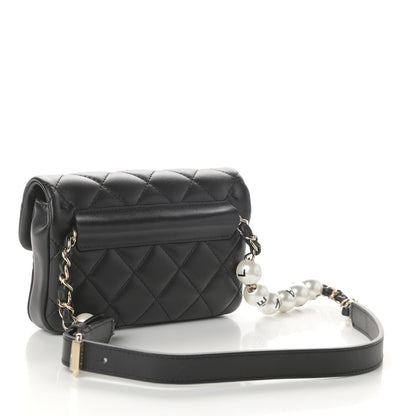 Chanel Lambskin Quilted Mini My Precious Waist Bag Black 3 of 9