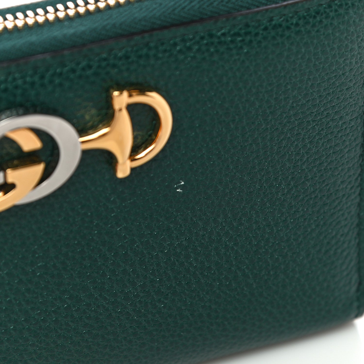 Gucci Grainy Calfskin Zumi Zip Around Wallet Vintage Green 9 of 11