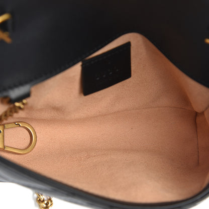 Gucci Calfskin Matelasse Super Mini GG Marmont Shoulder Bag Black 5 of 11