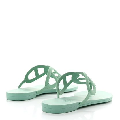 Hermes Rubber Womens Egerie Sandals 41 Vert Embrun 4 of 8