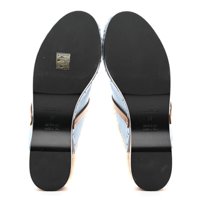 Hermes Denim Wool Carlotta Mules 39 Bleu Clair Naturel 5 of 7