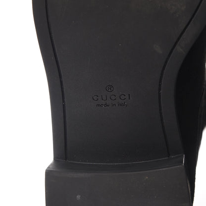 Gucci Suede Softy GG Knee High Riding Boots 37 Black 8 of 11