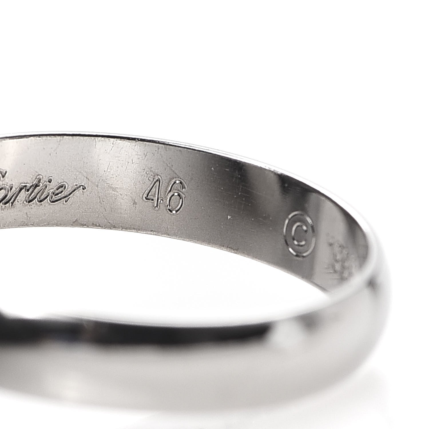 Cartier 18K White Gold Classic Trinity Ring 46 3.75 6 of 7