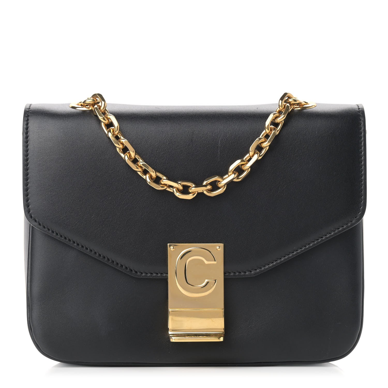 Celine Shiny Calfskin Small C Bag Black 1 of 8