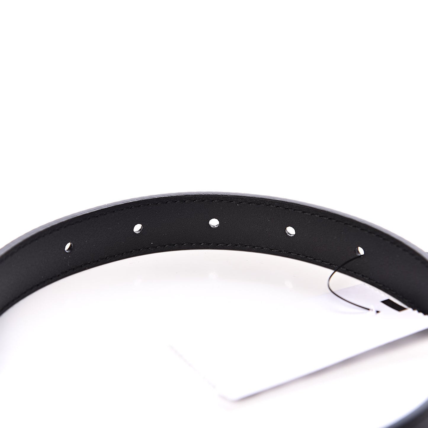 Calfskin Pearl Double G 20mm Belt 95 38 Black Cream