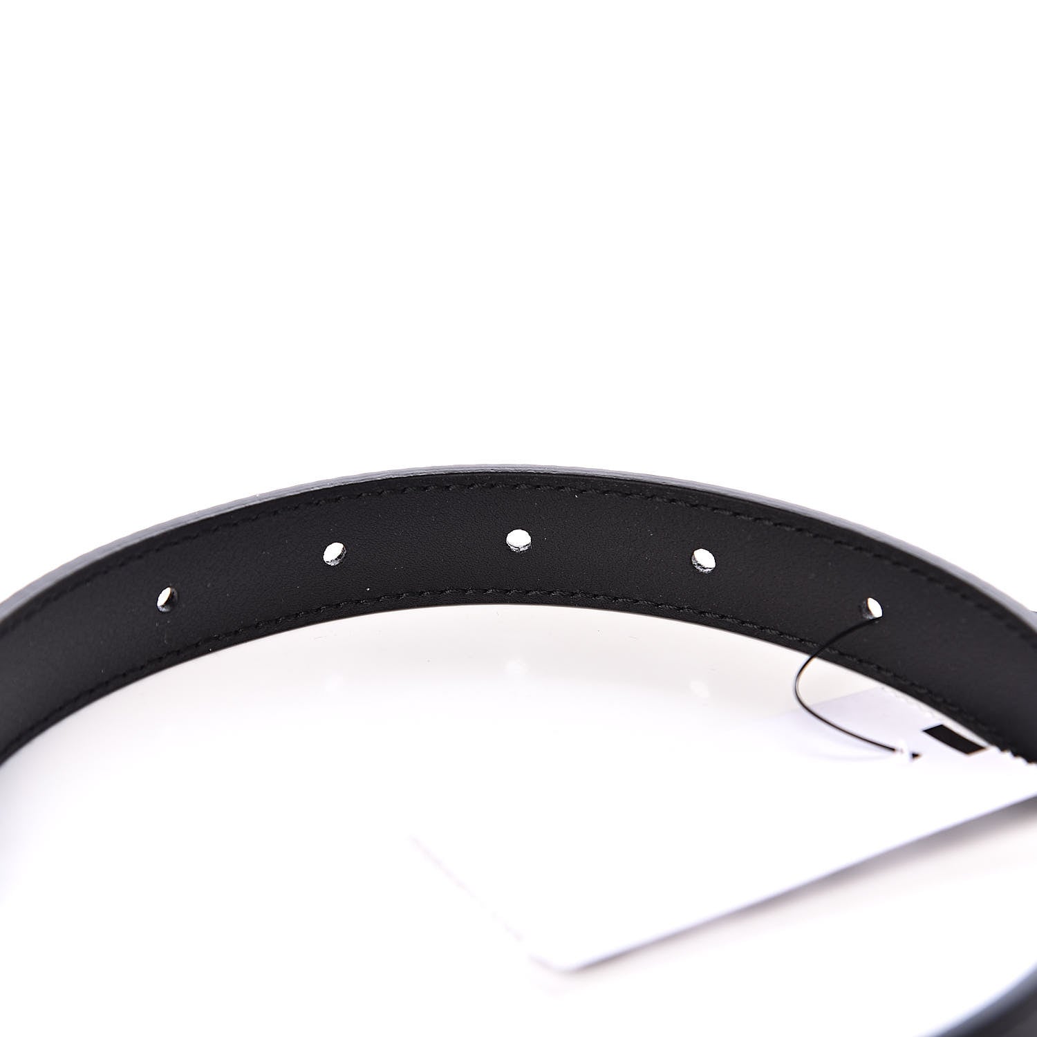 Gucci Calfskin Pearl Double G 20mm Belt 95 38 Black Cream 6 of 6