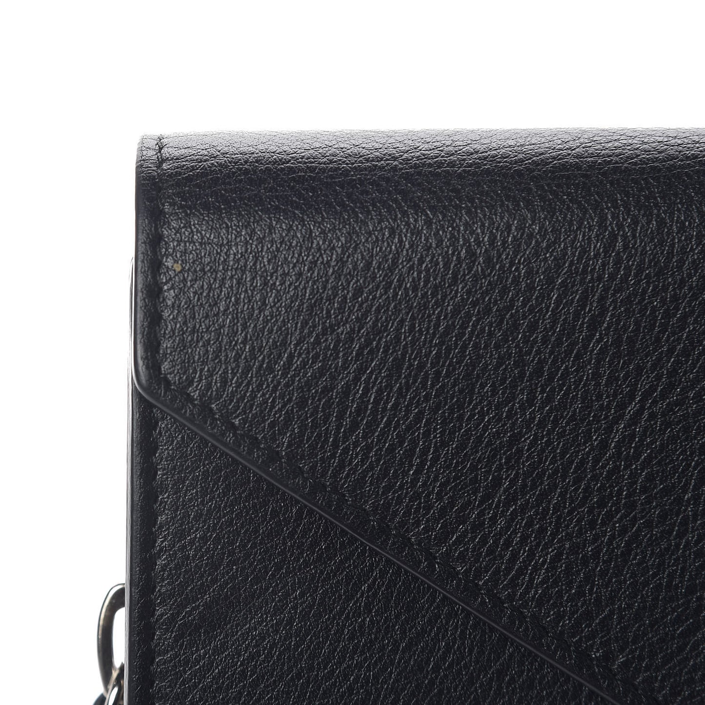 Calfskin Papier Money Zip Around Wallet Black