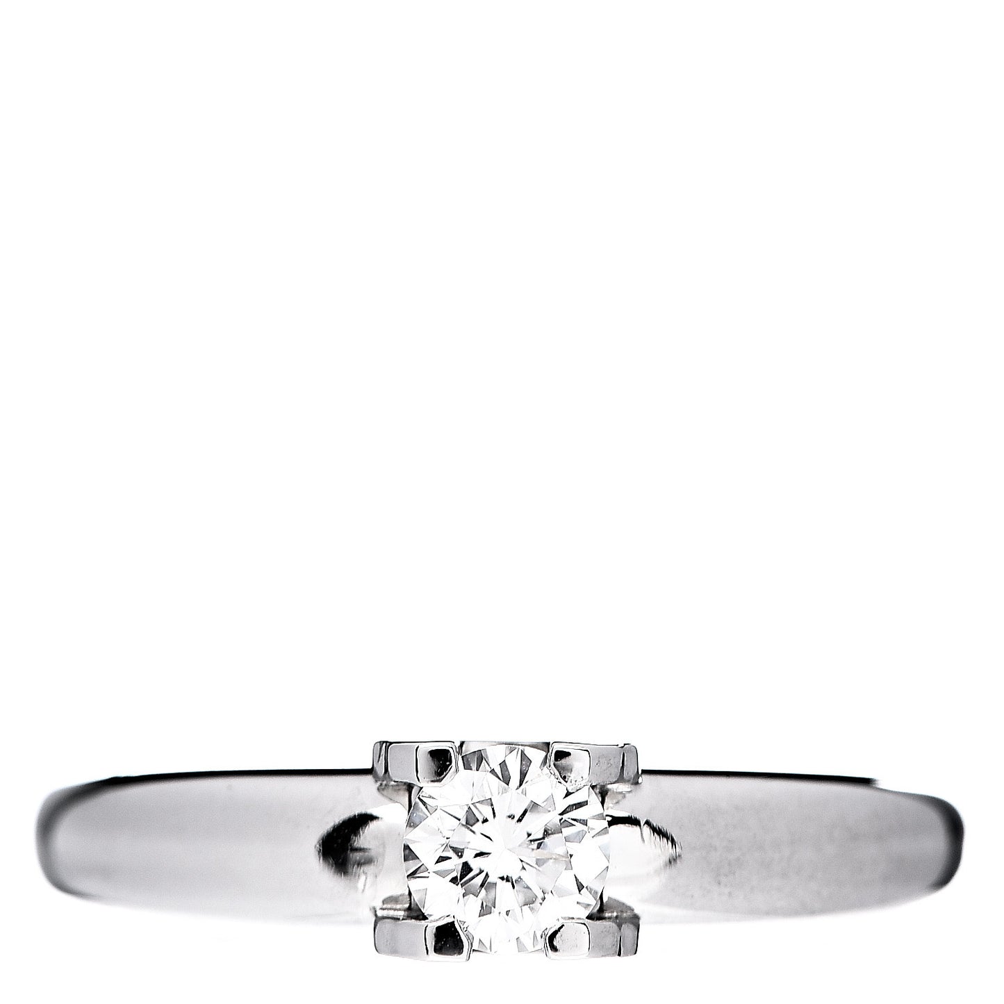 18K White Gold Diamond .42ct C De Solitaire Ring 52 6
