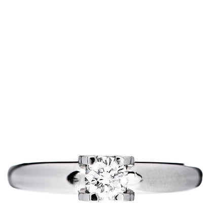 Cartier 18K White Gold Diamond .42ct C De Solitaire Ring 52 6 1 of 7