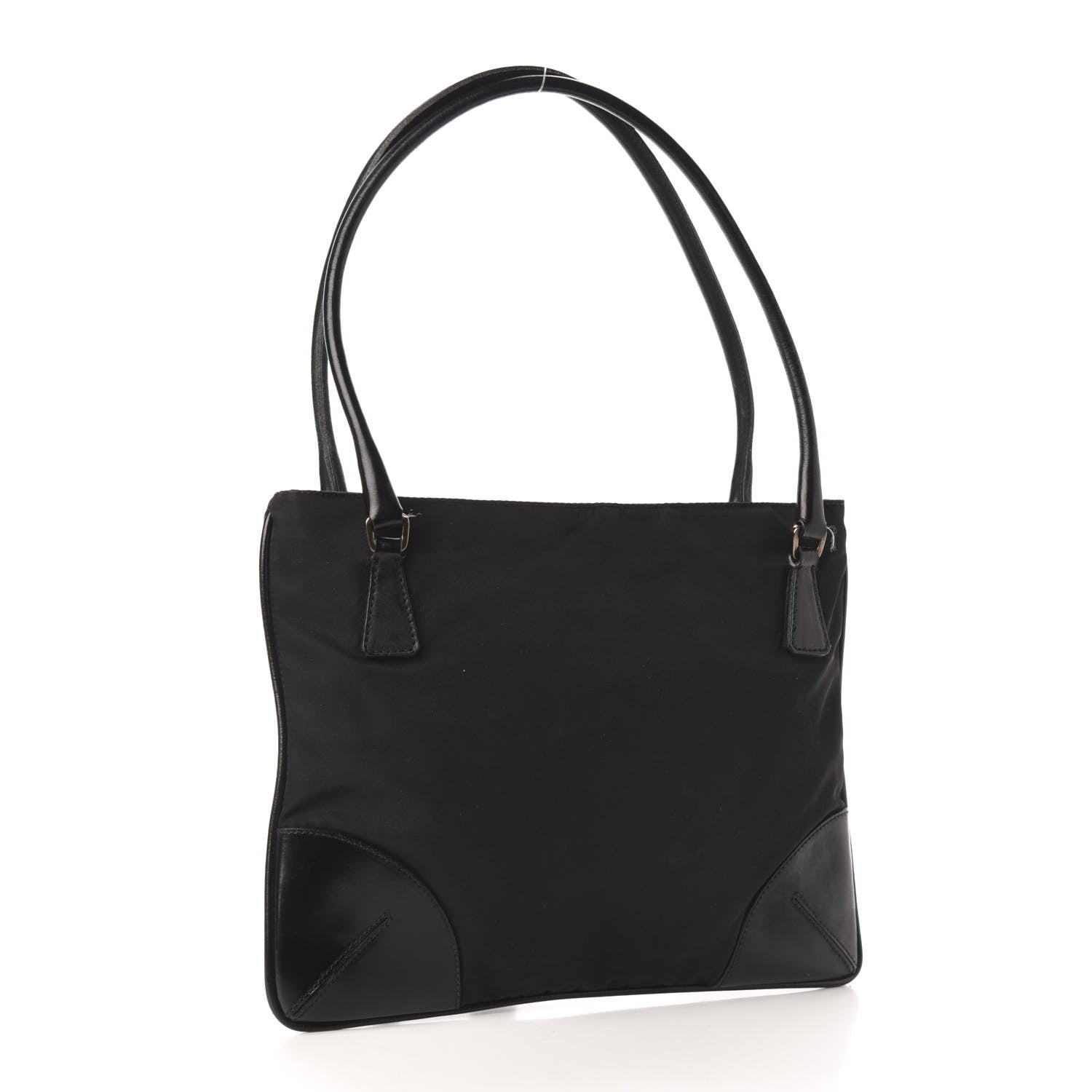 Prada Tessuto Nylon Soft Calf Shoulder Bag Black 3 of 12